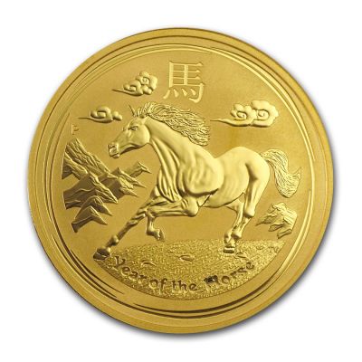 Goldmünze Jahr des Pferdes 1 Unze Lunar II 2014